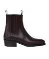 Lemaire Brown Leather Chelsea Boots In Black