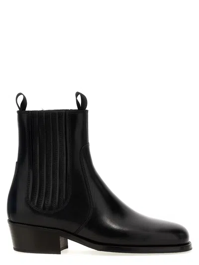 Lemaire Black Vegetable-tanned Chelsea Boots In Bk999 Black