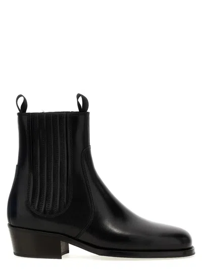 Lemaire Black Vegetable-tanned Chelsea Boots In Bk999 Black