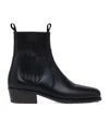 Lemaire Black Vegetable-tanned Chelsea Boots In Black