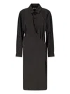 Lemaire Straight Collar Twisted Dress In Brown