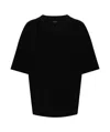 Lemaire T-shirt Aus Baumwolle Und Seide In Black
