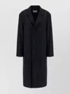Lemaire Chesterfield Coat With Notched Lapels And Pockets In Black