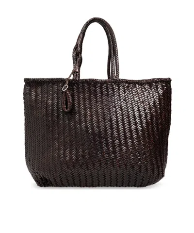 Lemaire Chevron Xl Shopping Bag In Black