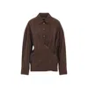 Lemaire Chocolate Silk Blend Shirt In Burgundy