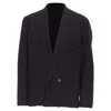 Lemaire Christophe  Virgin Wool Cotton Shawl Collar Crop Blazer In Black