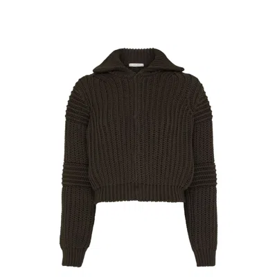 Lemaire Chunky Cardigan In Brown