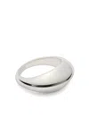 Lemaire Chunky Drop Brass Ring In Silver