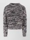 Lemaire Chunky Knit Crewneck Sweater With Ribbed Cuffs In Gray