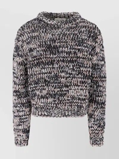 LEMAIRE CHUNKY KNIT CREWNECK SWEATER WITH RIBBED CUFFS