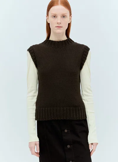 Lemaire Chunky Waistcoat In Brown