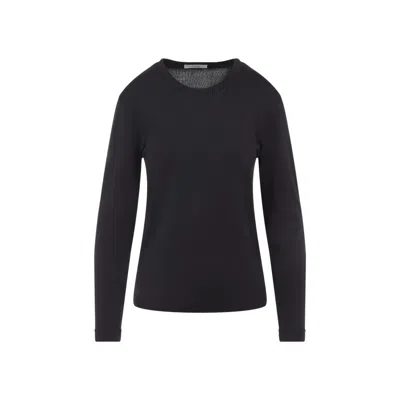 Lemaire Classic Black Long-sleeved Cotton T-shirt
