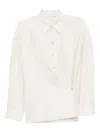 Lemaire Womens Twisted Long-sleeves Cotton And Silk Shirt Light Cream In White