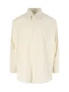 Lemaire Classic Collared Shirt With Curved Hem In Multi