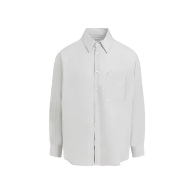 Lemaire Cloud Gray Double Pocket Ls Shirt In White