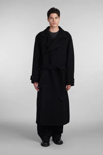 Lemaire Coat In Black Wool