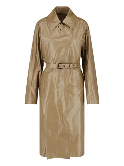 Lemaire Coat With Belt In Brown
