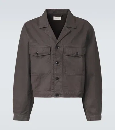 Lemaire Coated Denim Jacket In Black