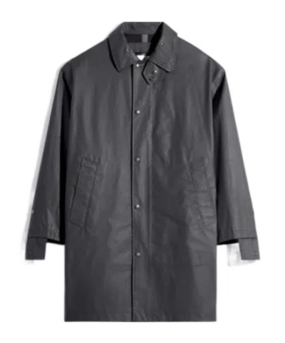 Lemaire Coated Parka Raincoat In Black