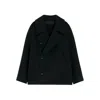 Lemaire Double Breasted Boxy Peacoat Side Pockets In Black