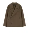 Lemaire Double-breasted Jacket In Brown
