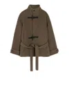 Lemaire Taupe Short Duffle Coat In Brown