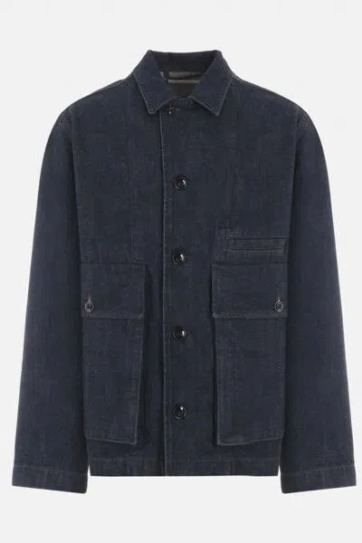 Lemaire Coats In Denim Indigo