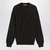 Lemaire Cocoa Wool-blend Cardigan In Brown