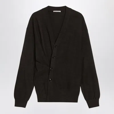 Lemaire Cocoa Wool-blend Cardigan In Brown