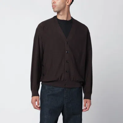 Lemaire Cocoa Wool-blend Cardigan In Brown