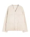 Lemaire Collarless Overshirt In Rose Beige