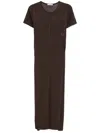 Lemaire Column Dress With Slits In Chocolate