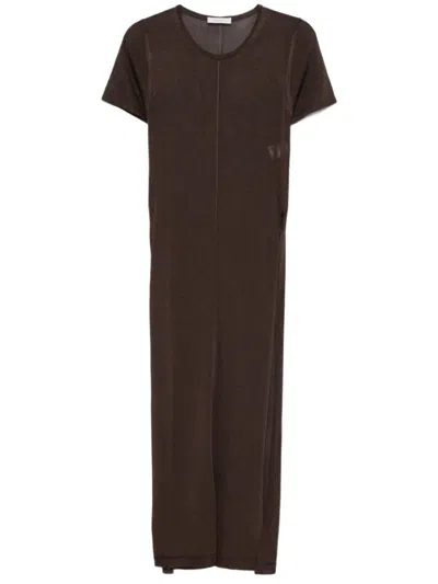Lemaire Column Dress With Slits In Chocolate