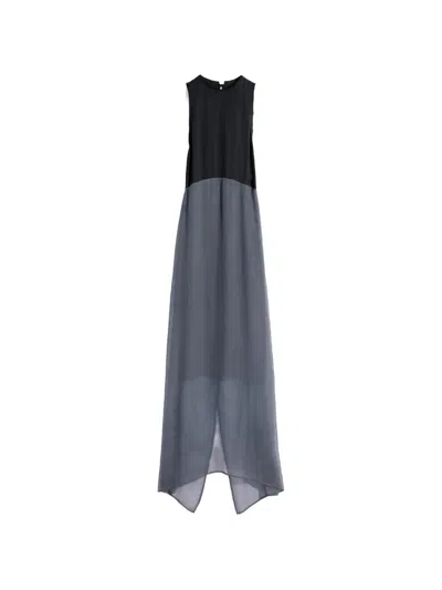 Lemaire Column Sleeveless Midi Dress In Gray