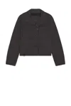 Lemaire Compact Cotton Twill Short Utility Jacket In Black