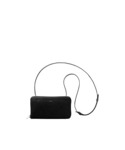Lemaire Continental Leather Wallet In Black