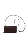 Lemaire Continental Shoulder Strap Wallet In Brown