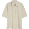 Lemaire Convertible Button-up Shirt In Warm Beige