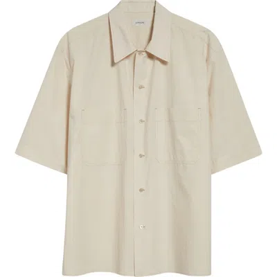 Lemaire Convertible Button-up Shirt In Warm Beige