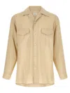 Lemaire Light Beige Solid Shirt In Brown