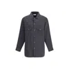 Lemaire Convertible Collar Shirt In Gray