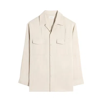 Pre-owned Lemaire Convertible Collar Shirt 'oat Milk' | Cream | Men's Size 46 In White