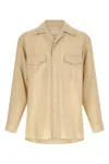 Lemaire Light Beige Solid Shirt In Multi