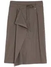 Lemaire Skirt In Brown Wool And Polyester In Brown