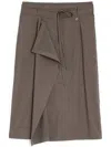 Lemaire Convertible Midi Skirt In Brown