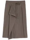 Lemaire Convertible Midi Skirt In Brown