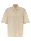 Lemaire Boxy-cropped Short-sleeved Shirt With Dual Chest Pockets In Neutral