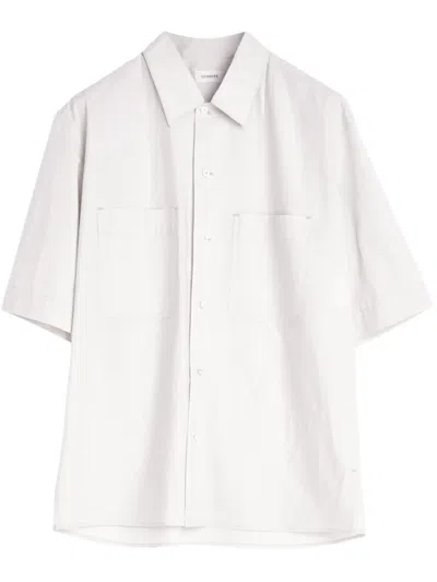 Lemaire Boxy White Short-sleeve Shirt With Classic Collar
