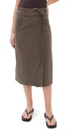 Lemaire Skirt In Brown Wool And Polyester In Brown
