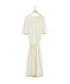 Lemaire Belted Cotton Jersey Midi Dress In White